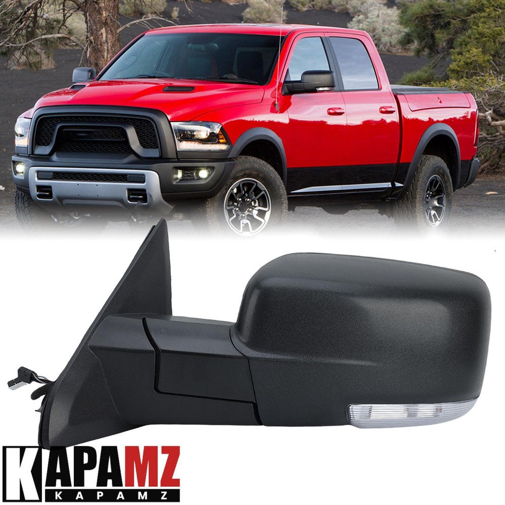 Textured Black Power Heated Left Mirror for Ram 1500 2500 3500 2013-2018