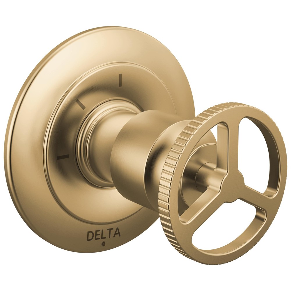 Delta Trinsic 3Setting Diverter Valve Trim Kit with Wheel Handle Gold Shower