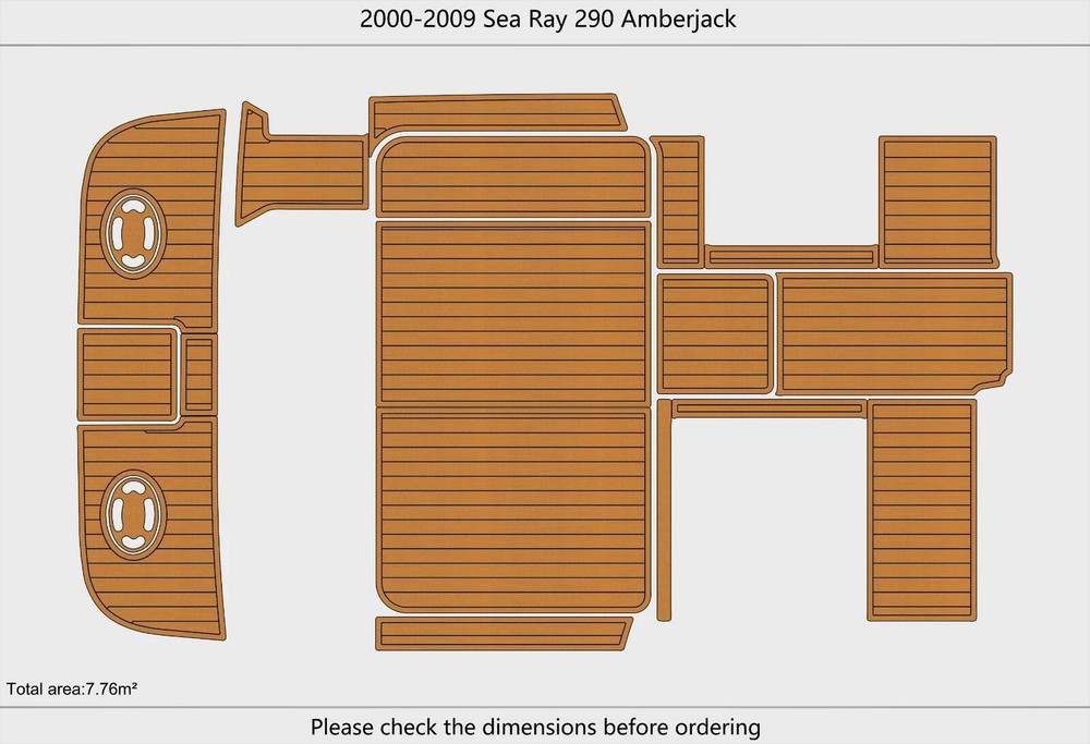 2009 Sea Ray 290 Amberjack Cockpit Swim Platform Boat EVA Pad Teak Deck Flooring