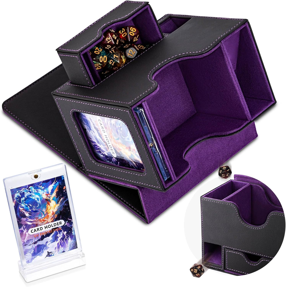 MTG Commander Deck Box, Card Storage Box Fits 100 Double-Sleeved Cards, 35Pt Car