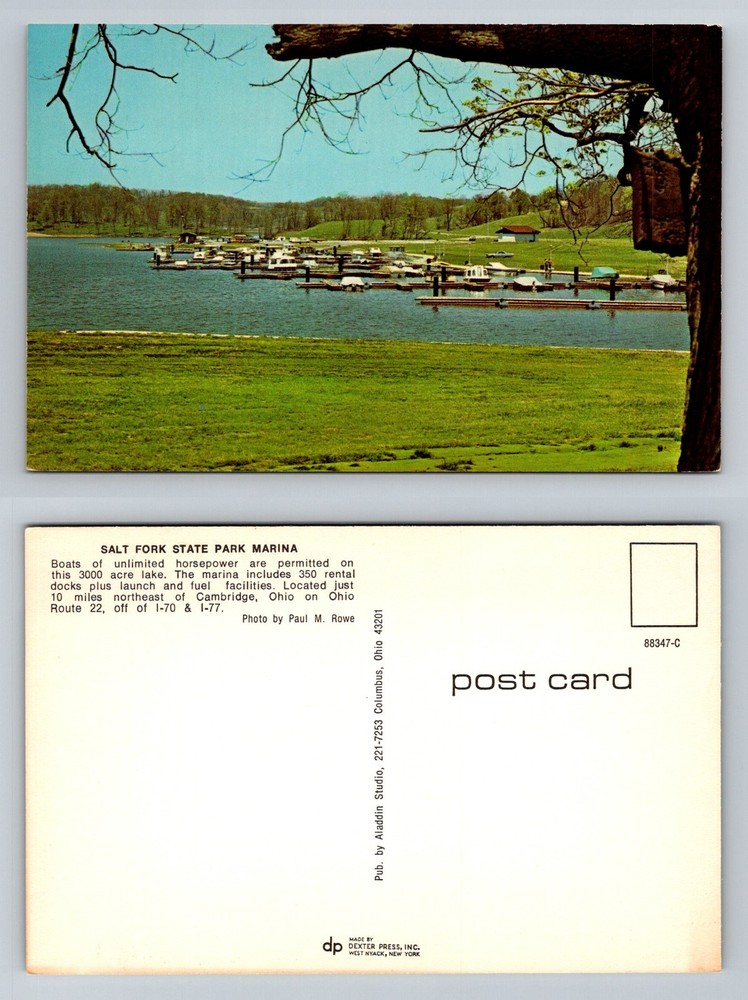 Cambridge, OH-Ohio Salt Fork State Park Marina Boats Docks Lake Vintage Postcard