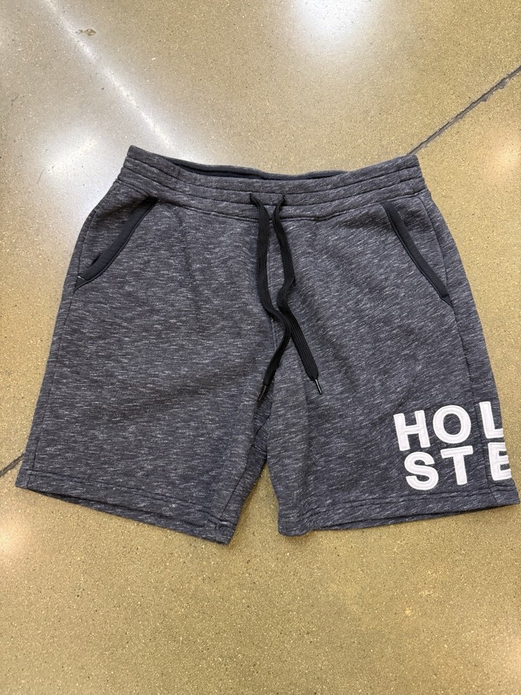 Men’s Hollister Dark Heather Gray Y2K Inspired Patches Size Sweat Shorts Size M