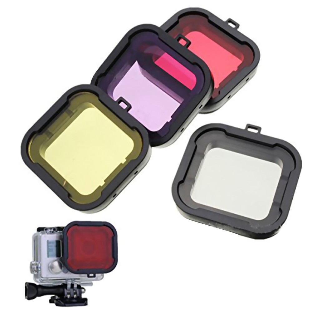 Underwater Dimmable Diving UV Filter Lens Cover Kit For GoPro Hero 4 3+ f