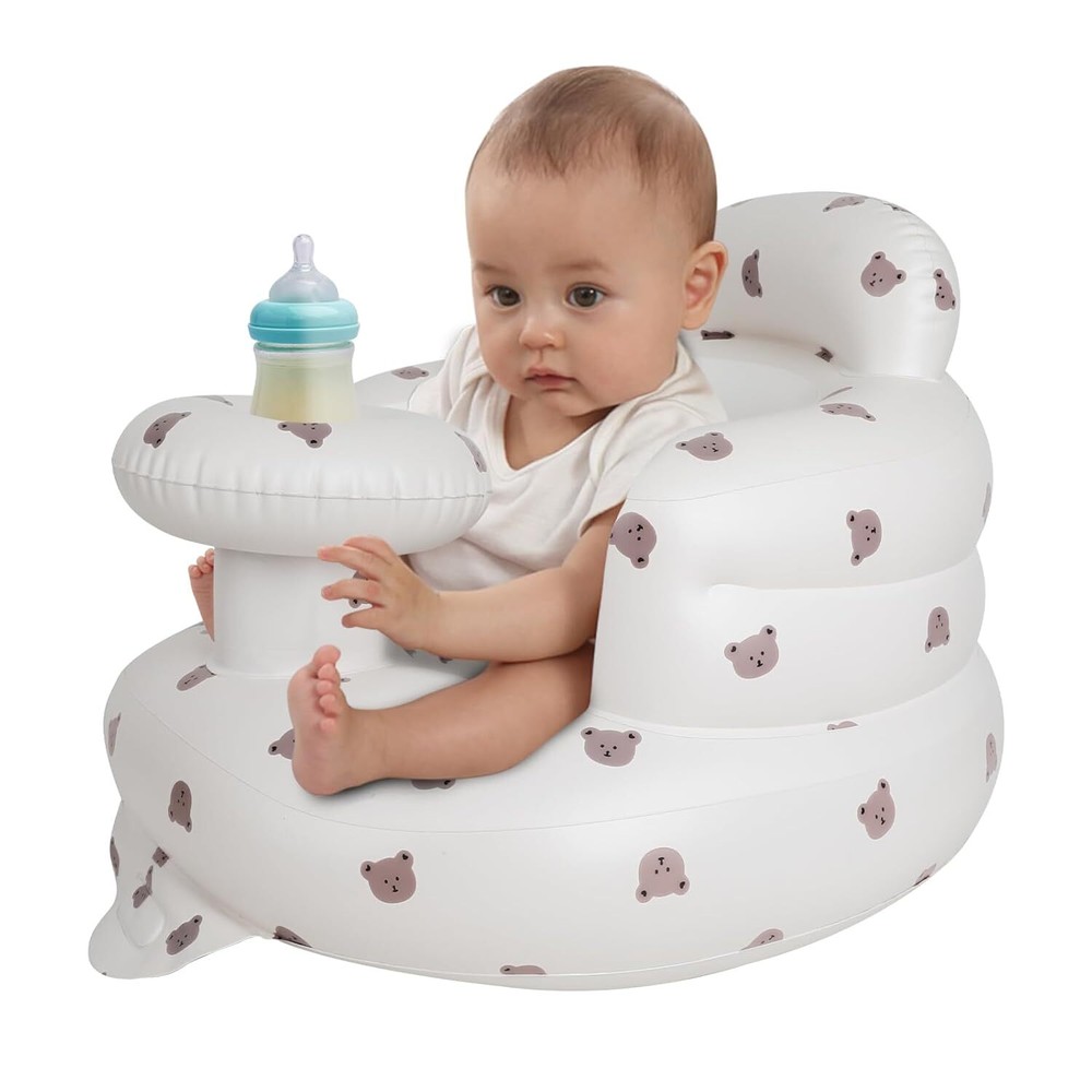 Portable Inflatable Baby Chair with Tray & Air Pump for Infants 3+ Months  