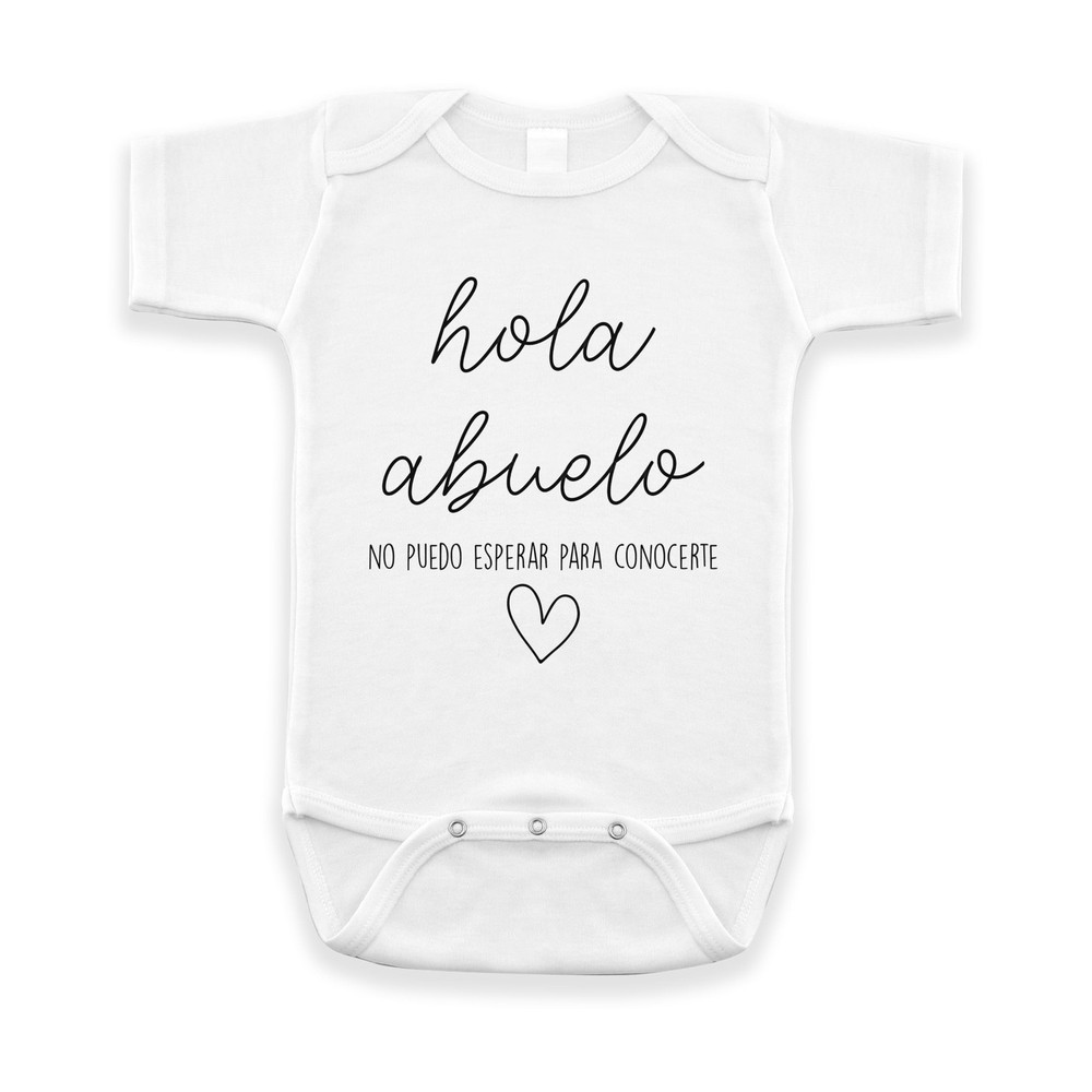 Hola Abuelo Spanish Pregnancy Announcement Infant Bodysuit for Grandpa -- Abu...-image