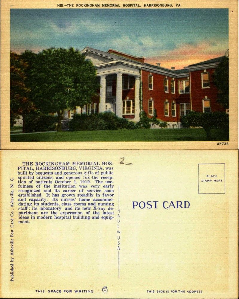 Rockingham Memorial Hospital Harrisonburg VA Virginia linen unused