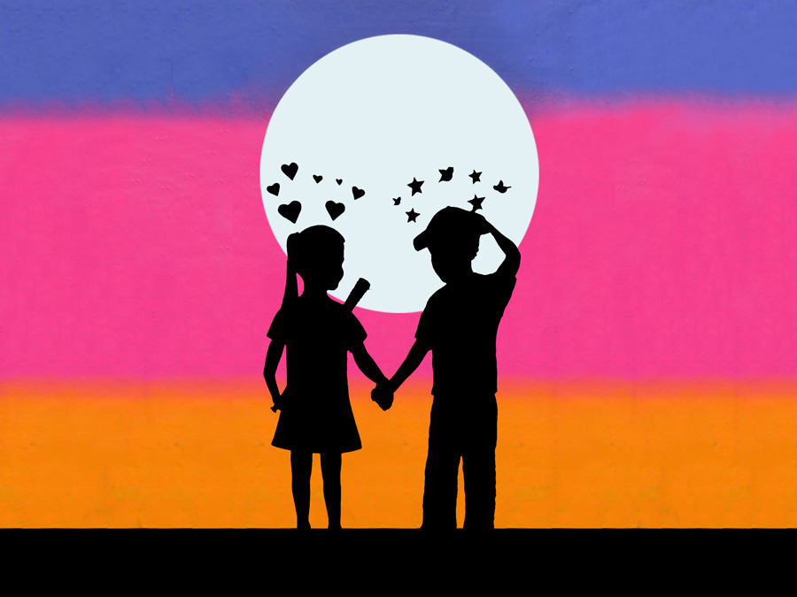 BANKSY STREET ART *FRAMED* CANVAS PRINT love hurts stars 16