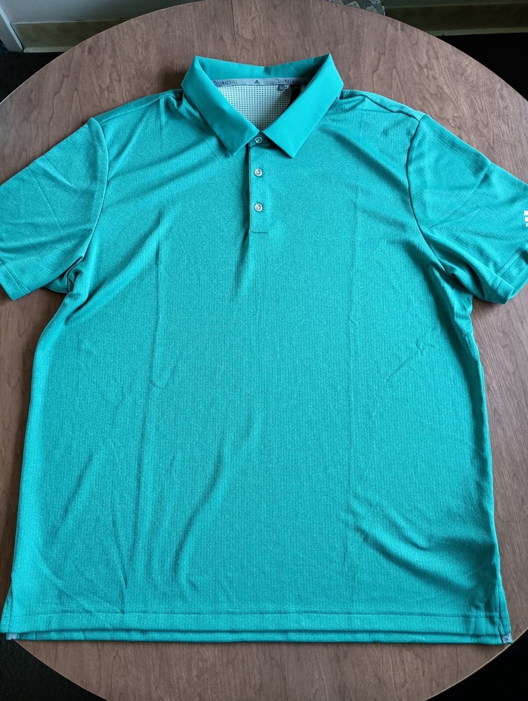 Adidas Climachill Men's Turquoise Aqua Pull Over Golf Polo Shirt Size XL