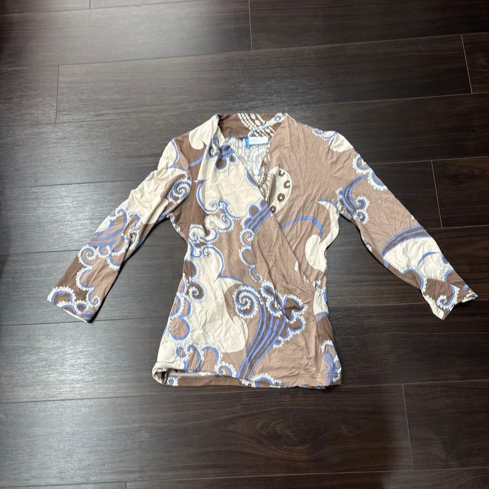EMILIO PUCCI Abstract Graphic Print Tunic 3/4 Sleeve Viscose Elastane Top-image