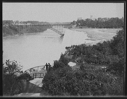 Photo:Niagara Falls NY 1900s American Falls Niagara River Bridge View
