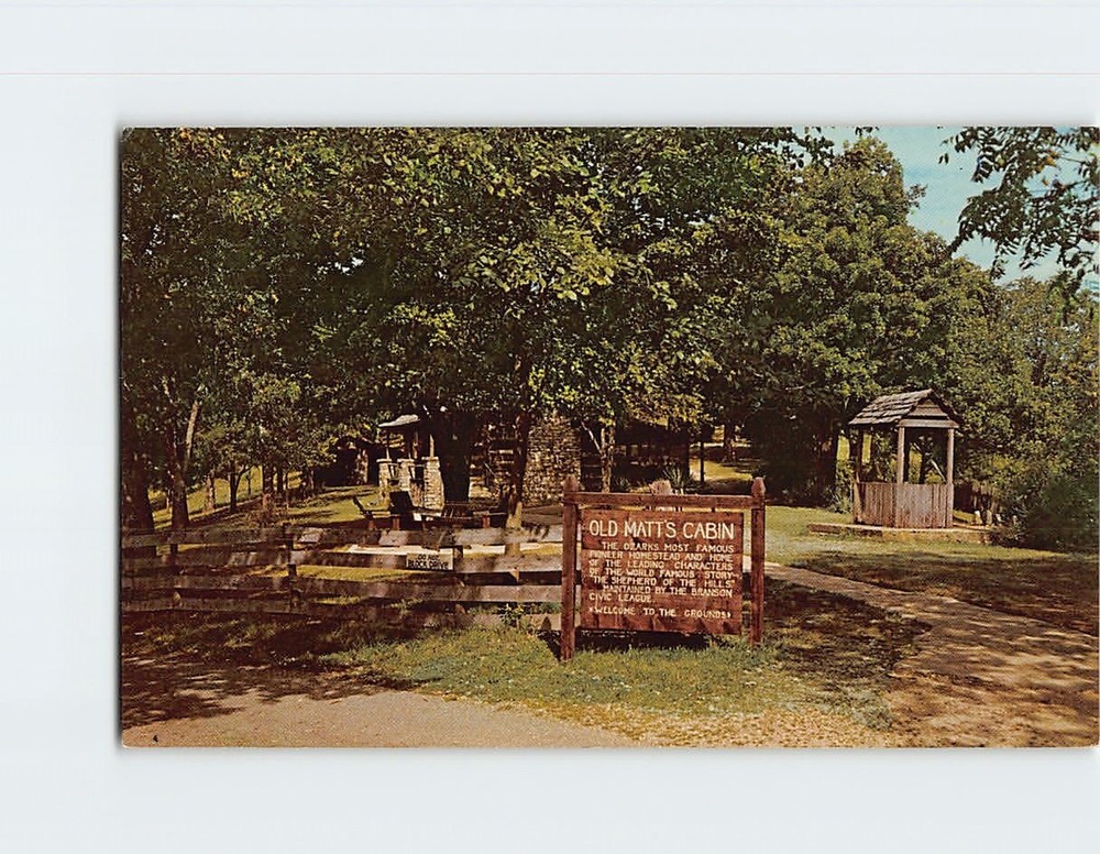 Postcard Old Matt's Cabin Shepherd of the Hills County Branson Missouri USA