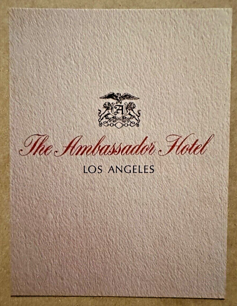 Ambassador Hotel- Wilshire Blvd - Los Angeles, Ca. postcard- See Desc
