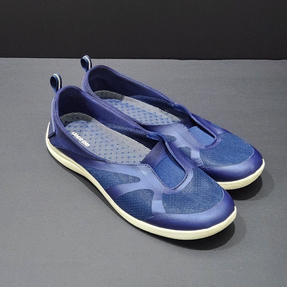 Lands End Skimmer Water Shoes 516825 Blue White Slip On Womens Size 11 B
