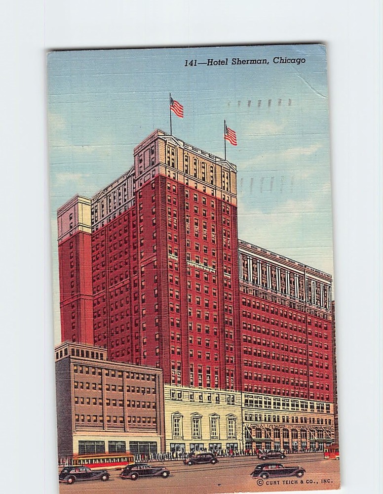 Postcard Hotel Sherman Chicago Illinois USA