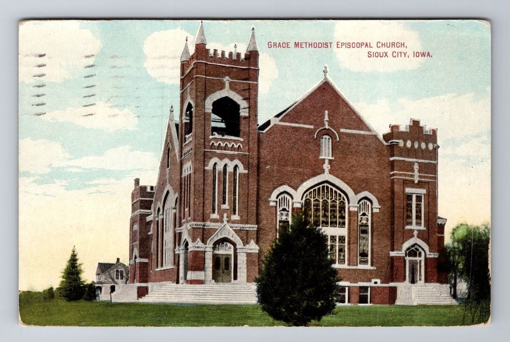 Sioux City IA-Iowa, Grace Methodist Episcopal Church, Vintage c1909 Postcard