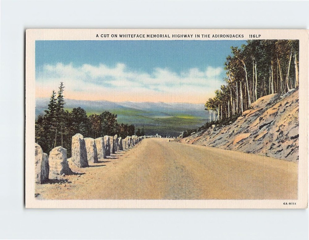 Postcard A Cut on Whiteface Memorial Highway in the Adirondacks New York USA