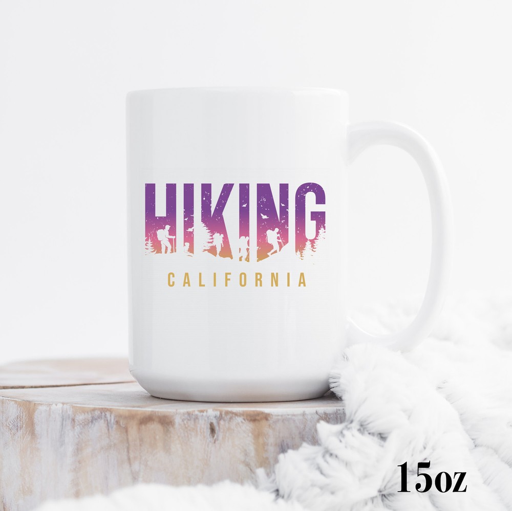 California Hiking Enamel Mug - Perfect Gift for Hikers & Campers