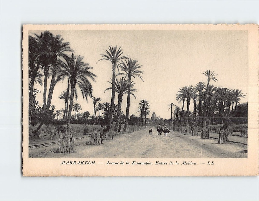 Postcard Entree de la Medina Avenue de la Koutoubia Marrakesh Morocco