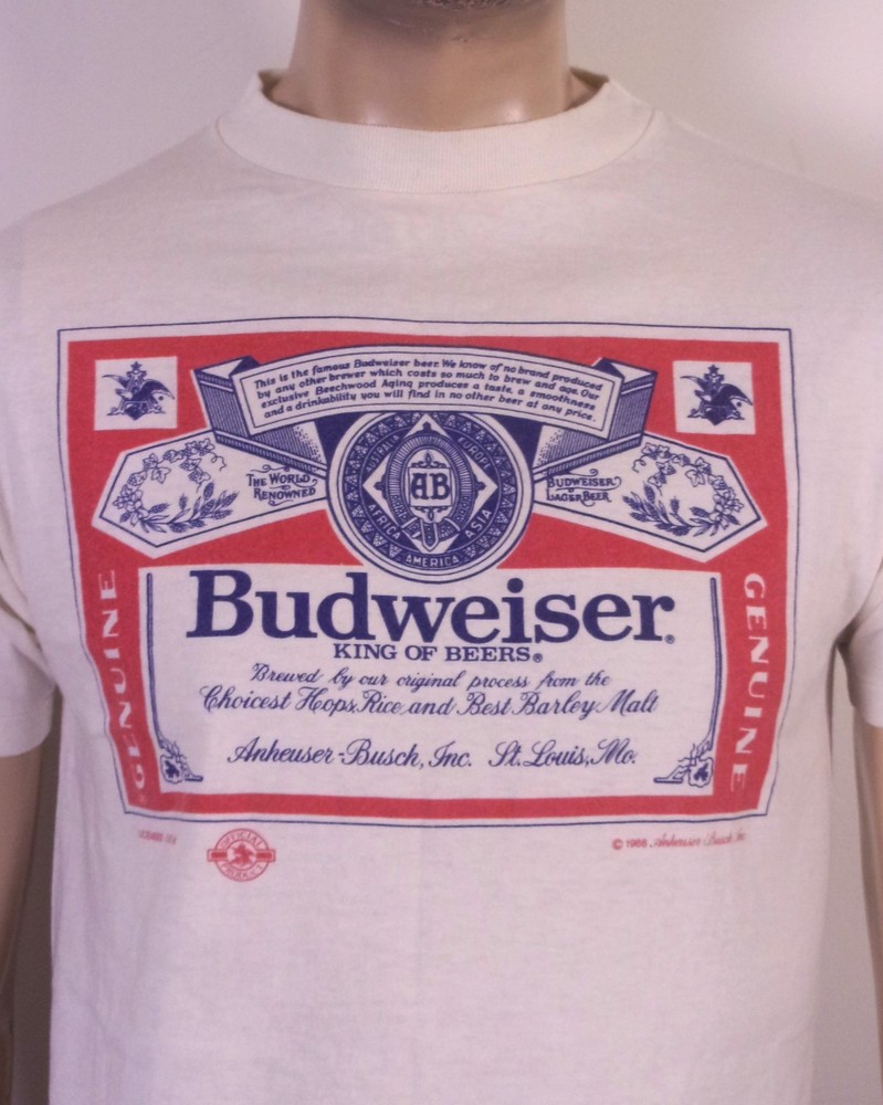 vintage 80s single stitch Wild Oats 1988 Budweiser T-Shirt Beer AB USA sz M