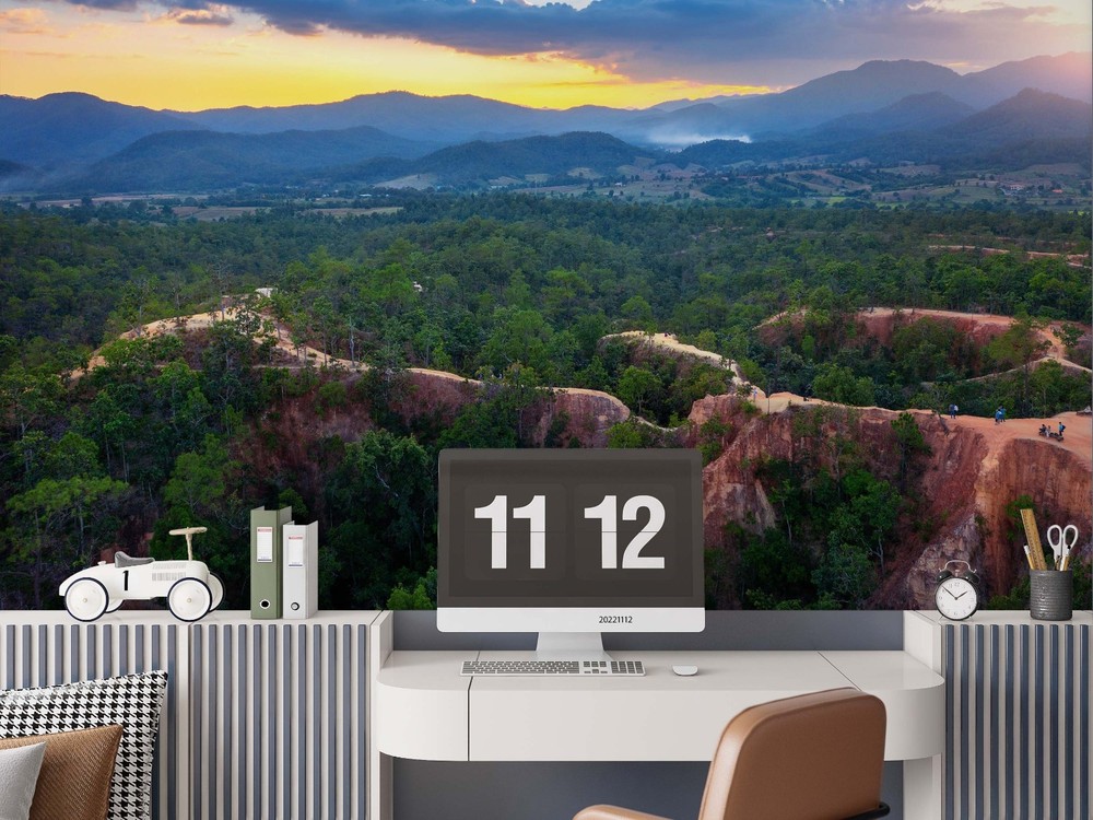 3D Sky Mountain Forest Landscape Wall Murals Wallpaper Murals Wall Sticker