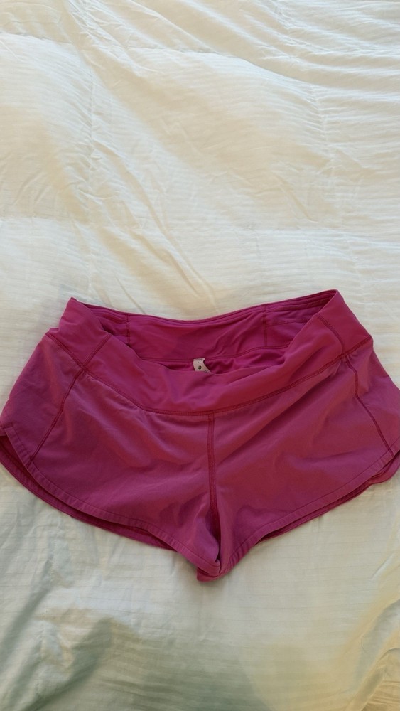 Lululemon Pink Women's Athletic Running Shorts Lightweight Polyester Spandex