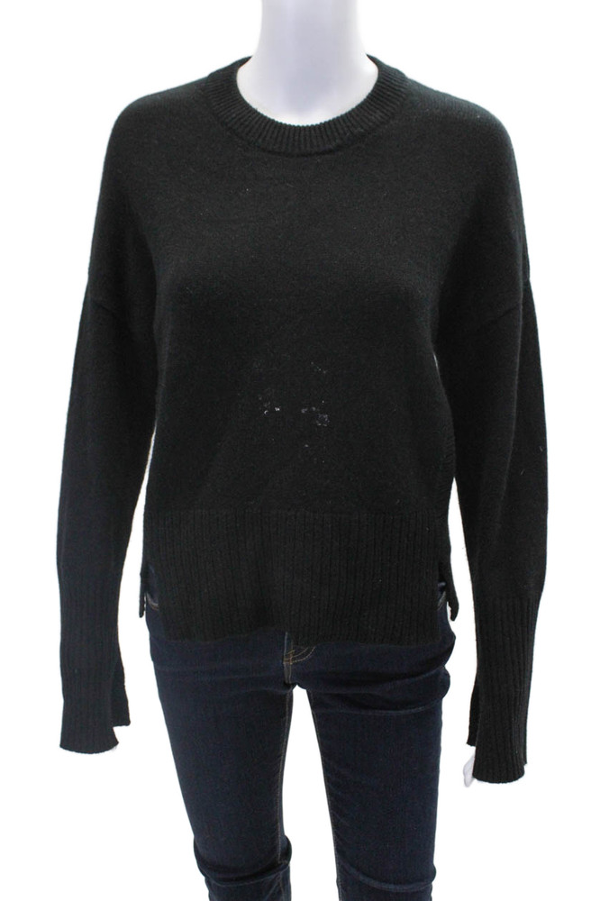 Autumn Cashmere Womens Cashmere Knit Pullover Sweater Top Black Size MFree Shipping in US $100+ Orders | $6.95 Orders Below