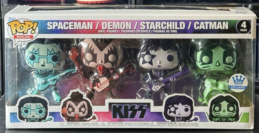Funko Pop Rocks! KISS Spaceman / Demon / Starchild / Catman 4-Pack Exclusive!