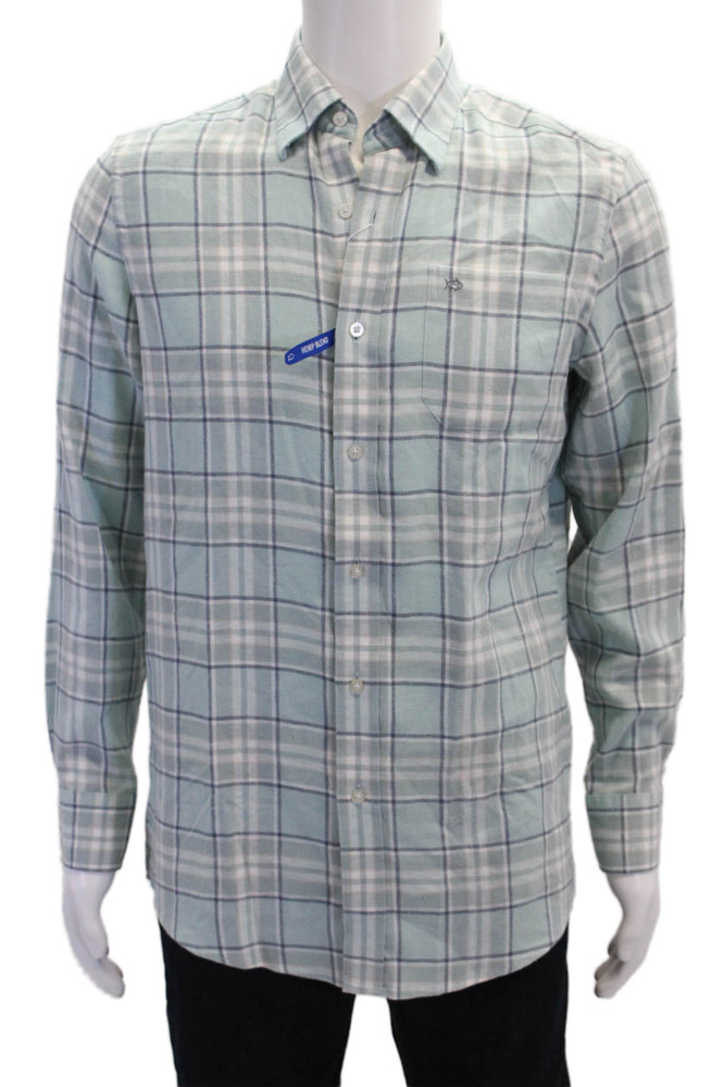 Southern Tide Mens Hemp Plaid Collar Long Sleeve Button Down Shirt Green Size SFree Shipping in US $100+ Orders | $6.95 Orders Below