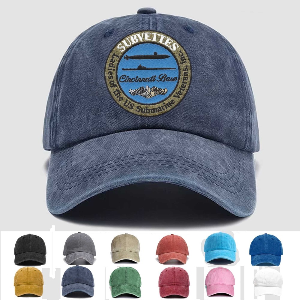 Custom Embroidered Hat Submarine Cincinnati Subvettes Base, Veteran Cap, Gift
