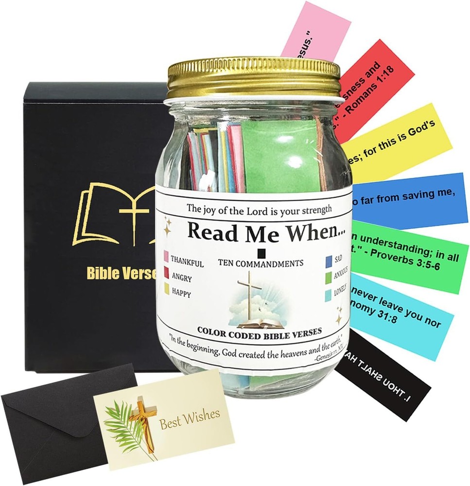 Bible Verse Jar,Read Me When,100 Verses in a Jar for multicolor