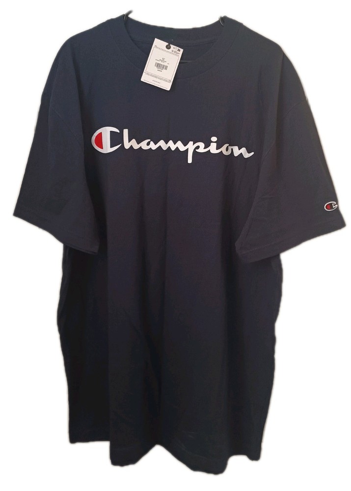 Champion Men's Short Sleeve Logo T-Shirt Size XL Tall Black NWT MSRP $30  New