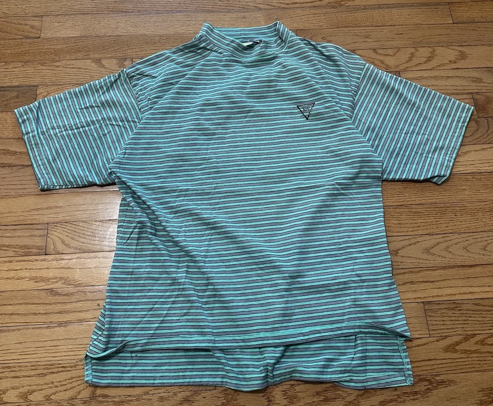 Vintage 80’s Quicksilver T-Shirt Tee Striped Surf Skate Mens Medium