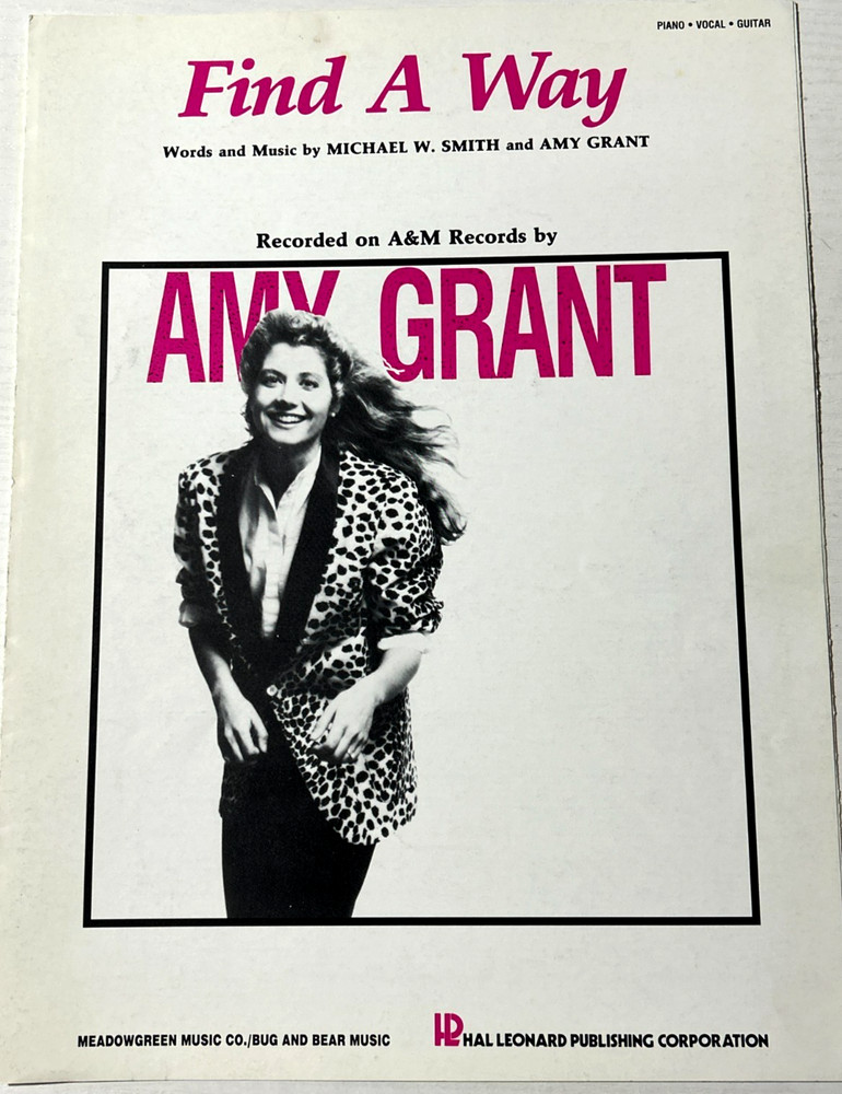 amy grant michael w smith find a way vintage sheet music piano guitar