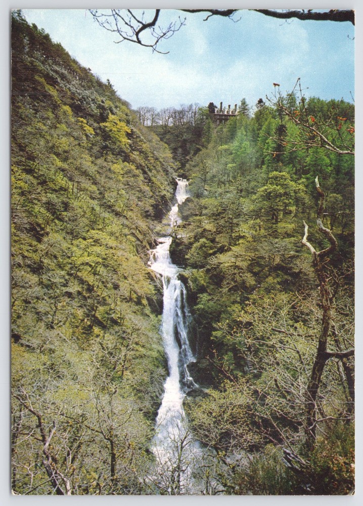 Aberystwyth Wales~Mynach Falls~Devil's Bridge~Oldest Of 3~Continental Postcard