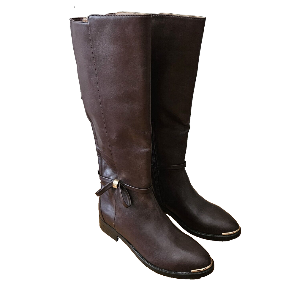 Nanette Lepore Margaux Womens Leather Riding Boots 6.5 Equestrian Tall Brown