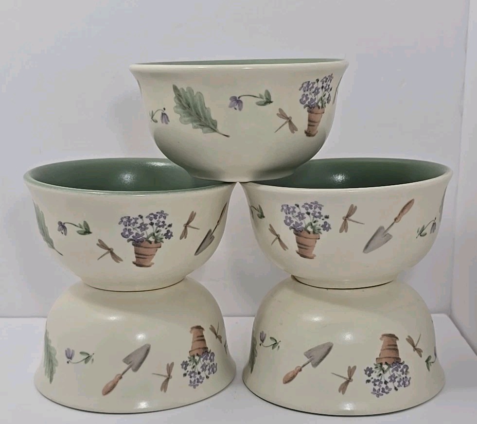 Pfaltzgraff Naturewood Flower Garden 4-inch Dessert Bowls Set of 5