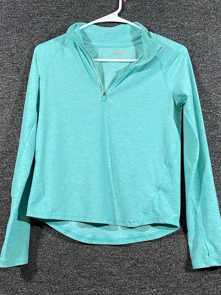 Old Navy Active Girls 1/4 Zip Running Pullover Thumb Hole Sleeves Size L (10-12)