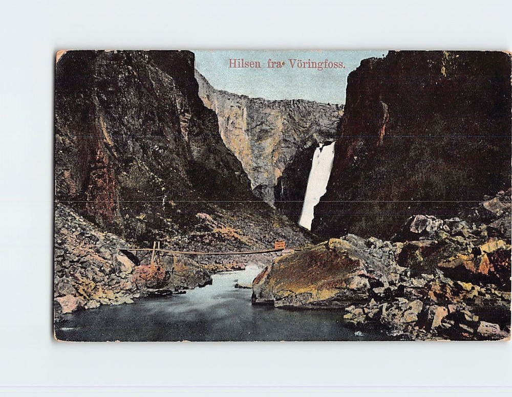 Postcard Vøringsfossen Waterfall in Norway