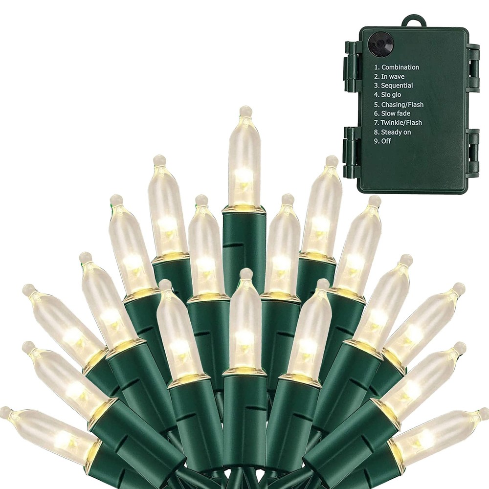 Battery Operated Christmas Lights, 50 LED 16FT Waterproof String Christmas Tr...