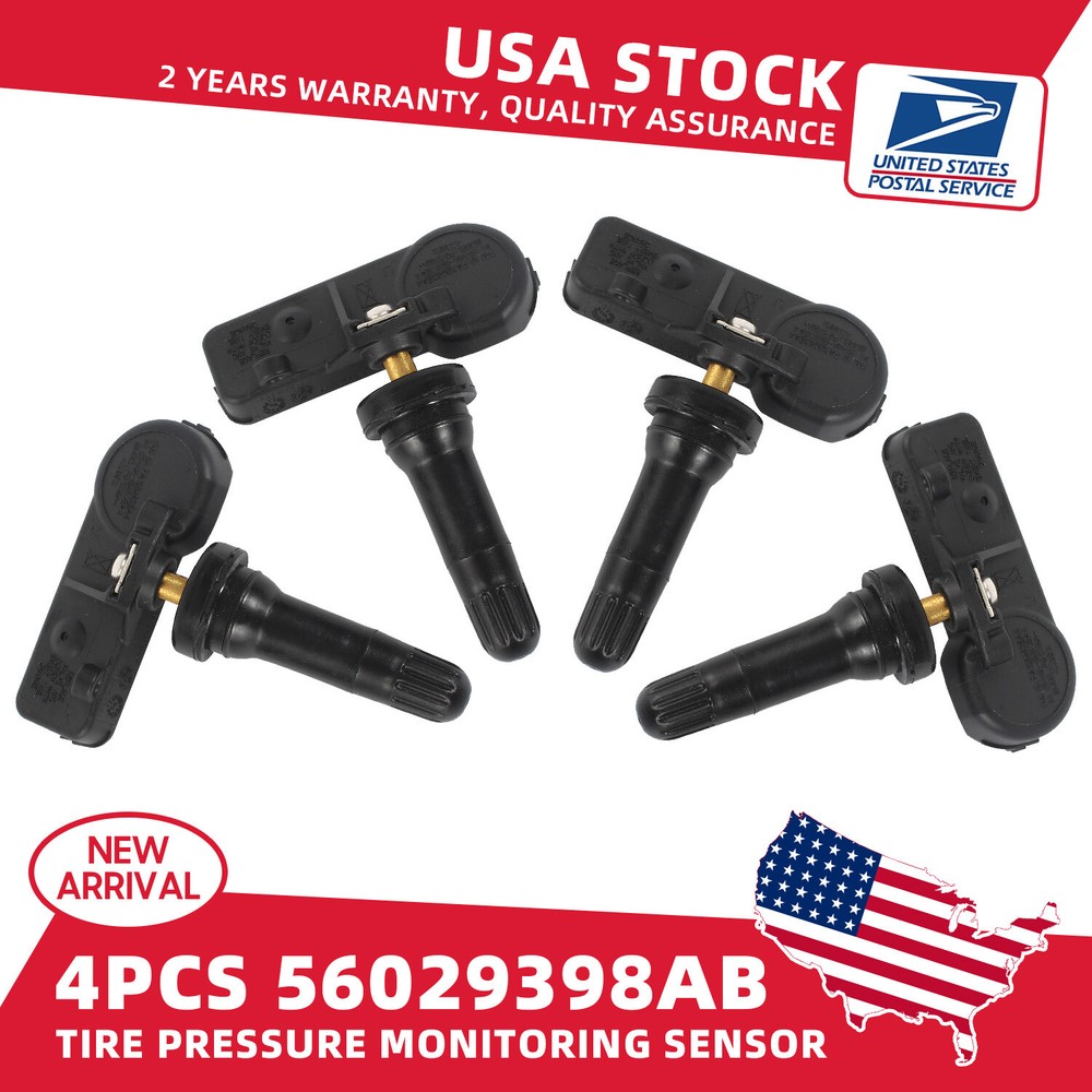 (4) TPMS Sensor 56029398AB for Chrysler Jeep Dodge Ram Tire Pressure Monitoring System