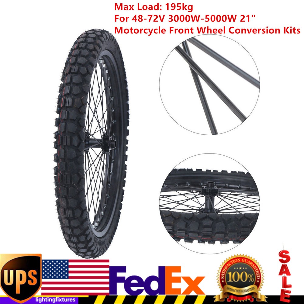 21 Inch Motorcycle Front Wheel Rim For Ebike Electric Bicycle 48V-72V With Tire