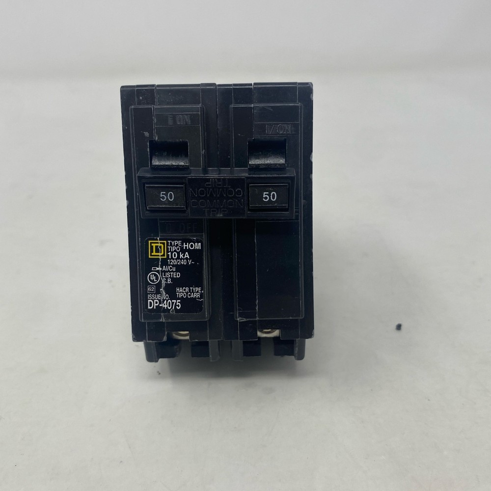Square D Homeline HOM250 50A 2-Pole Breaker, Black, 2-inch