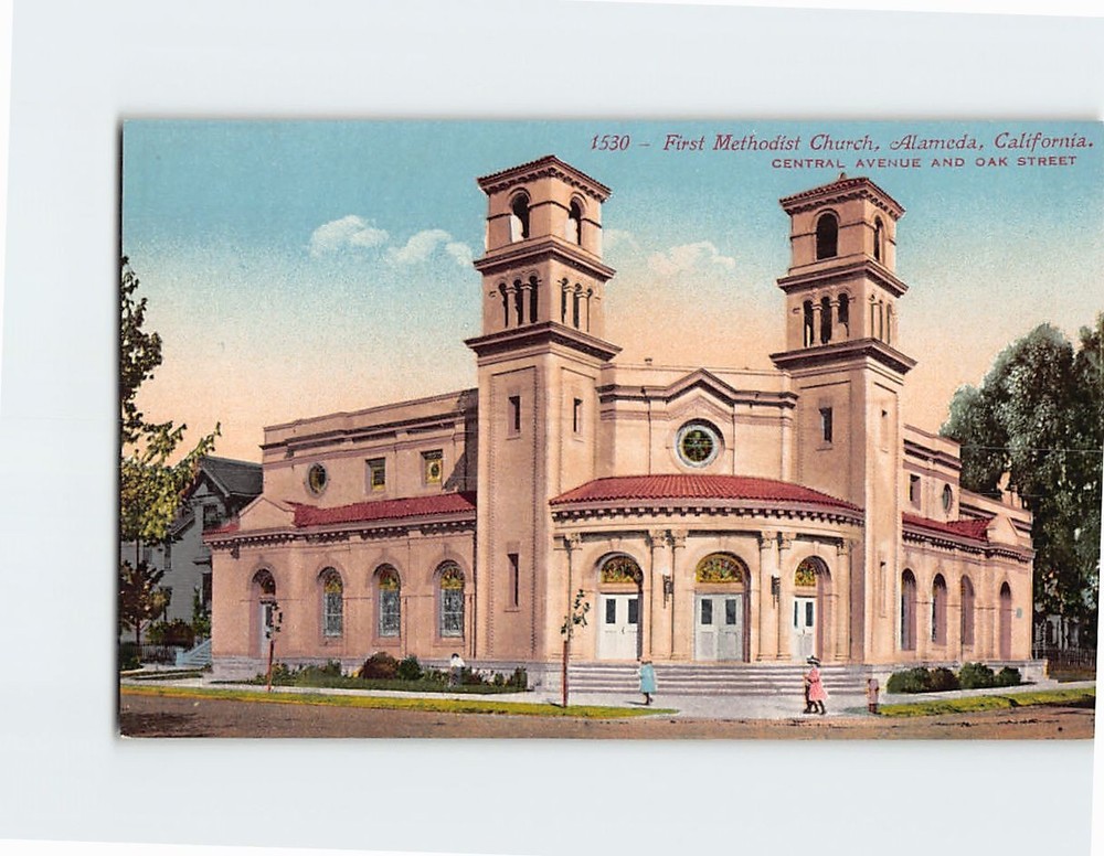 Postcard First Methodist Church Alameda California USA