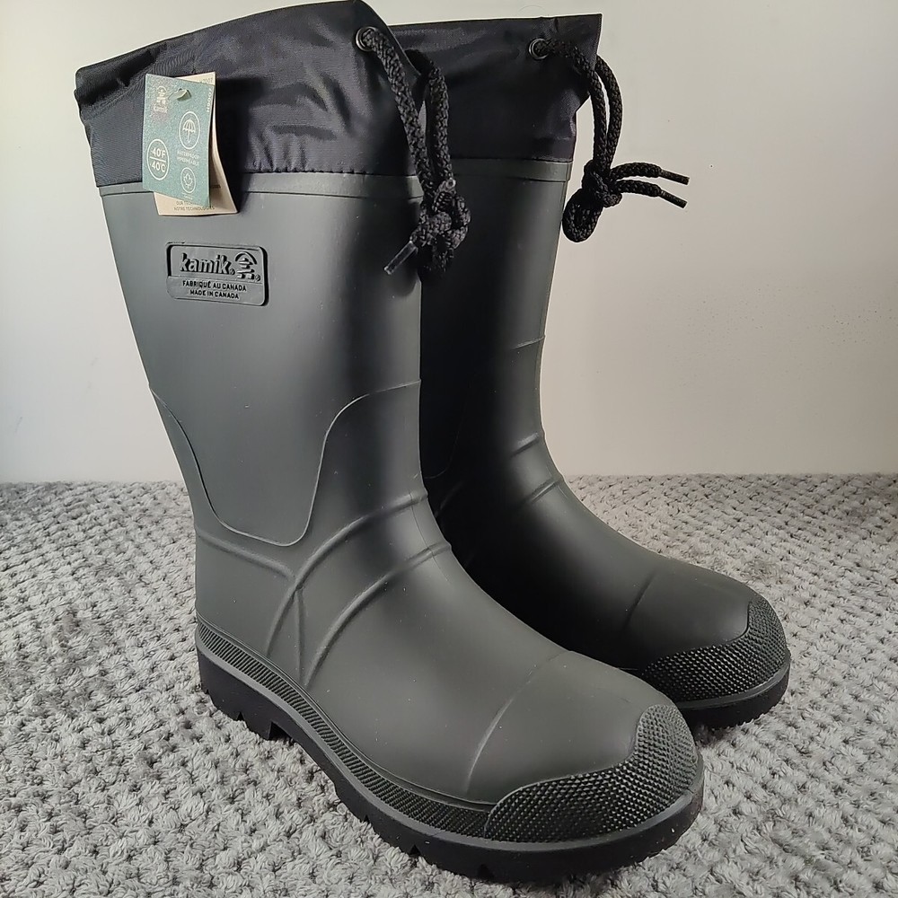 Kamik Men's Forester Waterproof Rubber Boots in Khaki Size 7 Medium B20197G