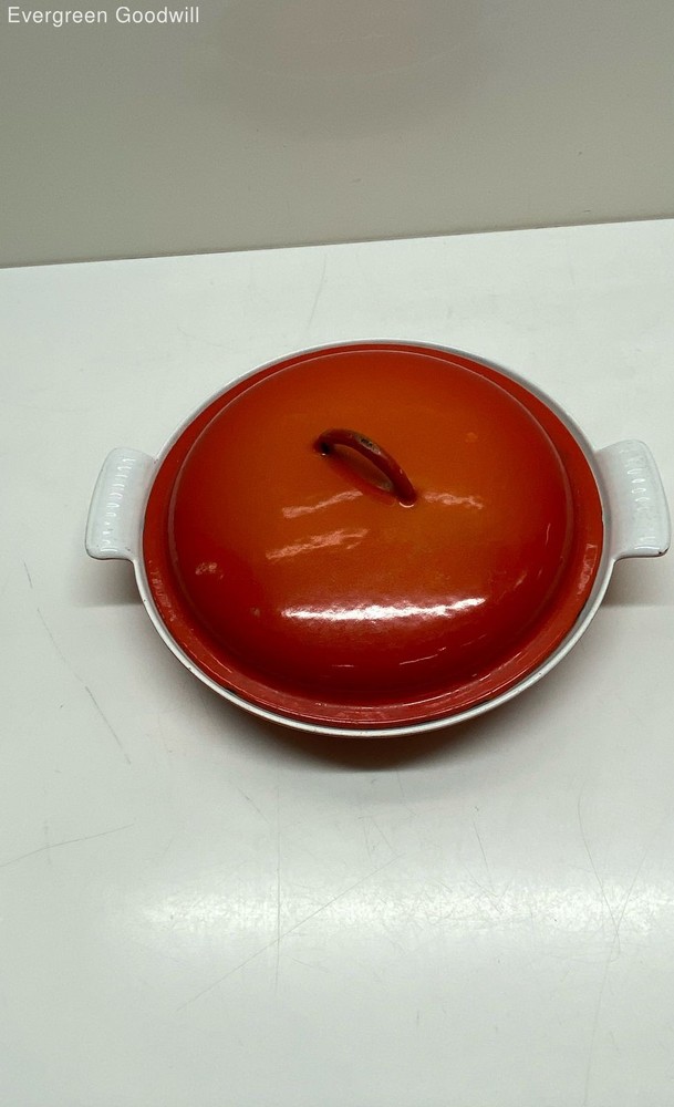 Vintage Descoware Enameled Cast Iron Dutch Oven