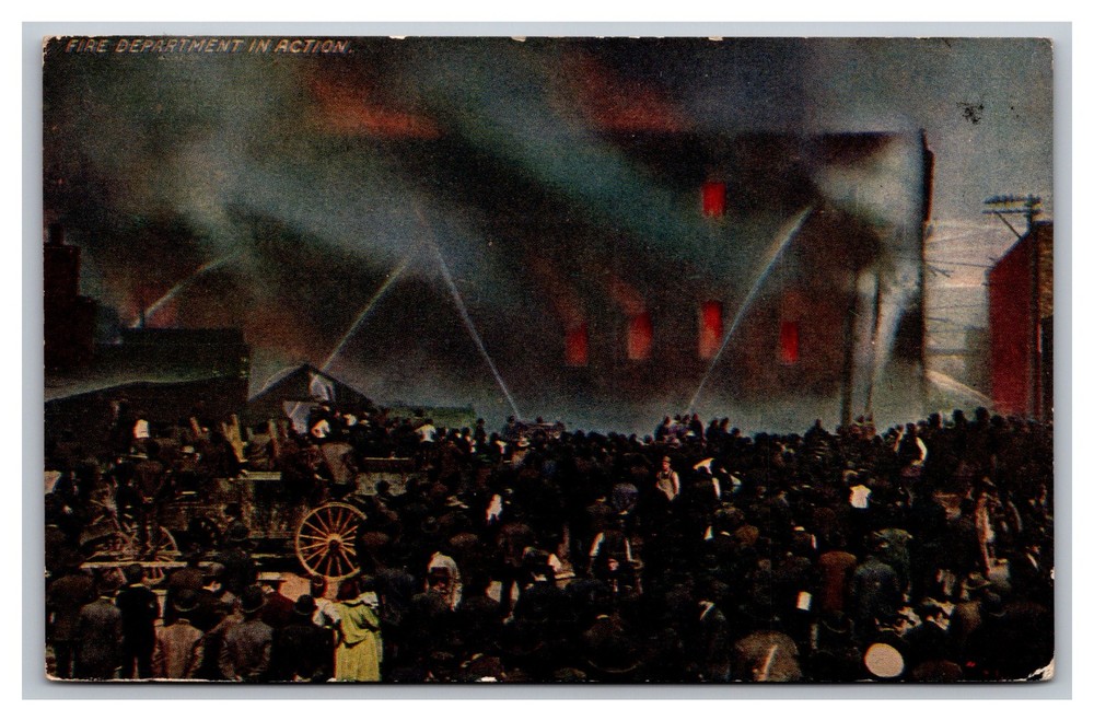 Chicago IL  Fire Department In Action Posted 1912 Divided Back Postcard