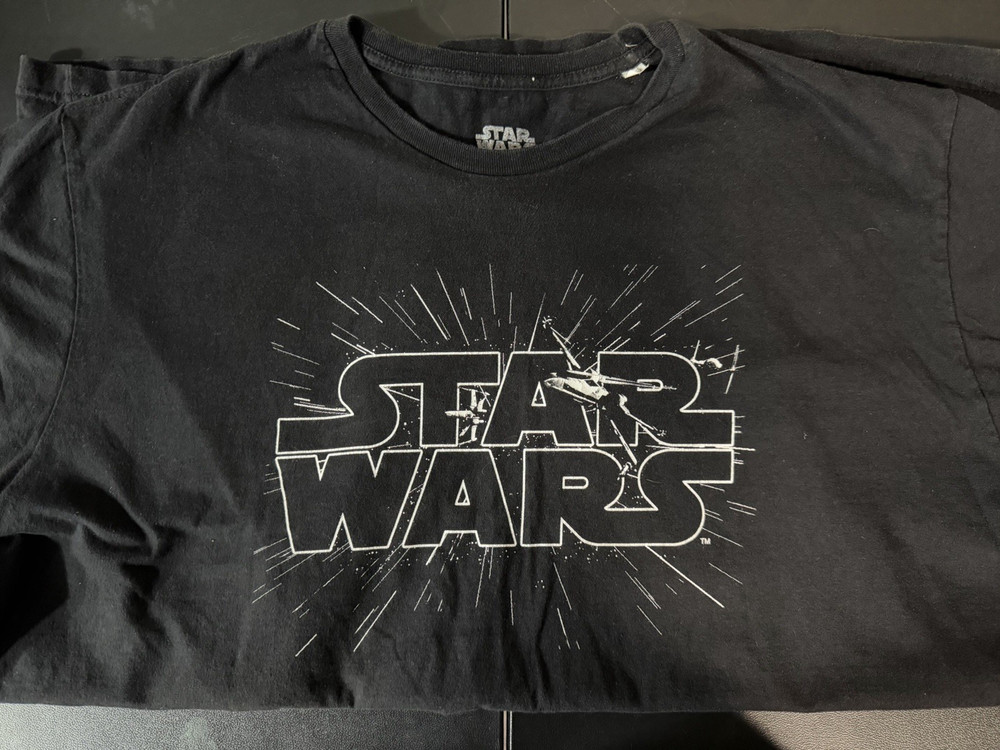 Star Wars Millennium Falcon Graphic Print Black Men's 3XL Jersey T-Shirt