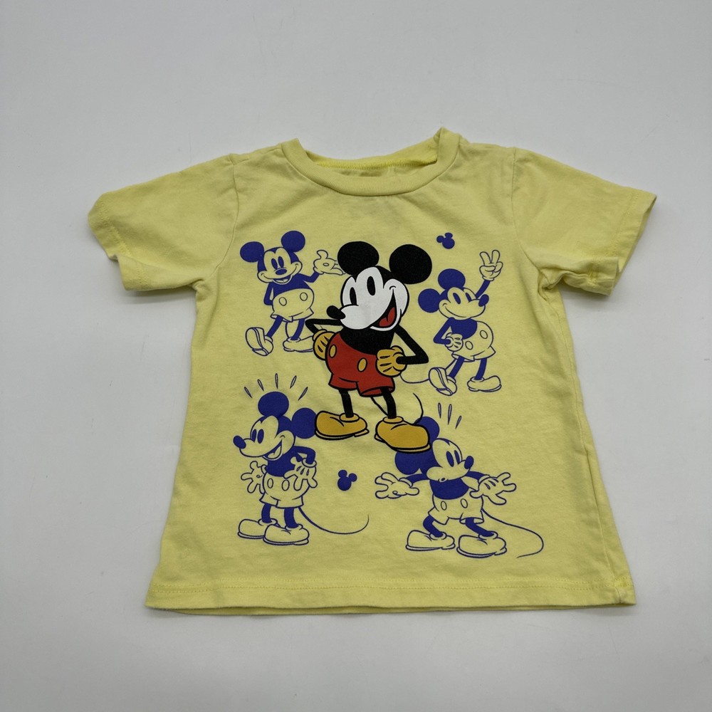 Disney Junior Mickey T-shirt Youth Boys Size 2T Yellow Graphic Print Logo.#33738