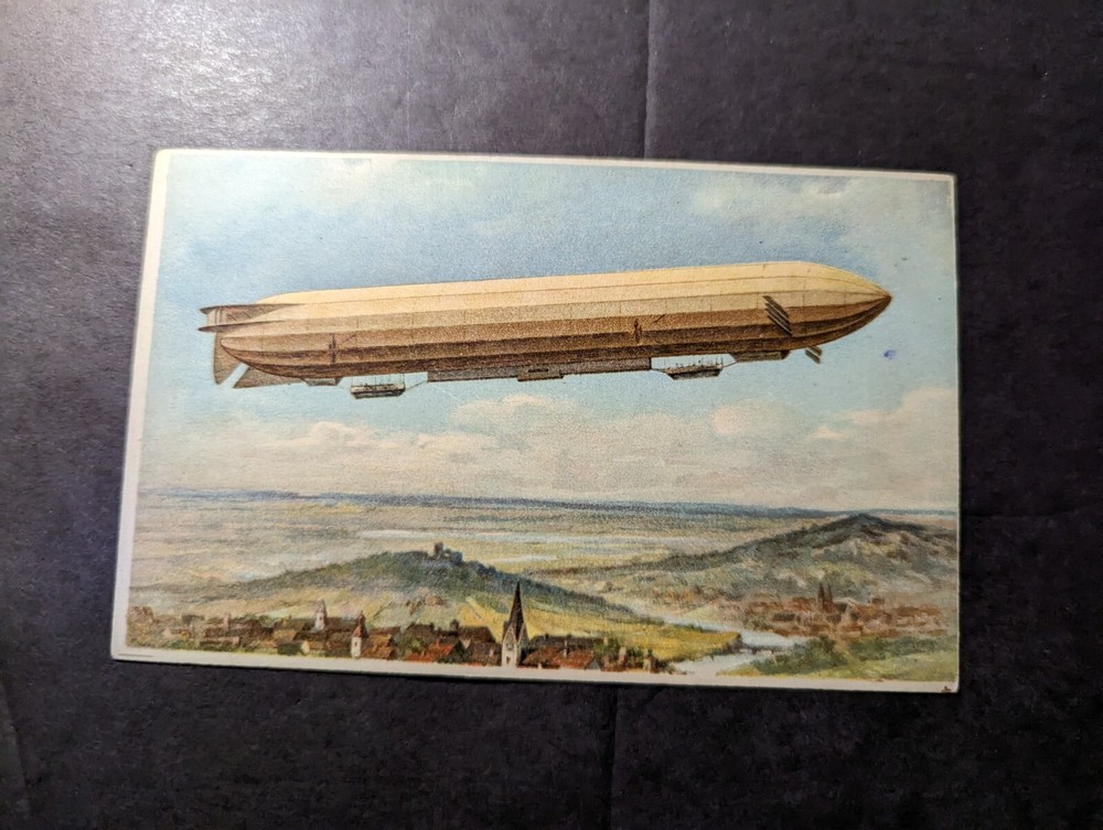 Mint Germany Aviation Zeppelin Postcard Airship in Flight
