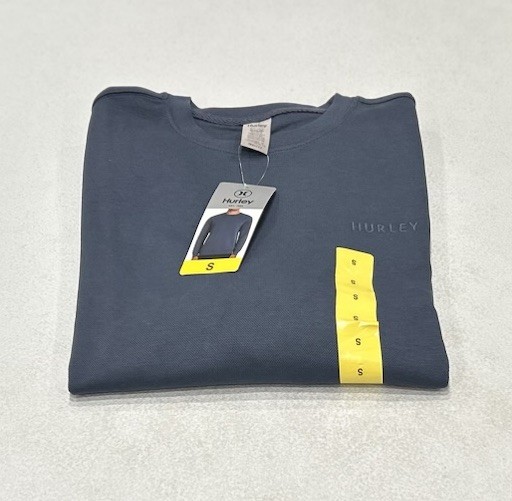 Hurley Men's Crew Neck Long Sleeve T-Shirt, Blue, Size S